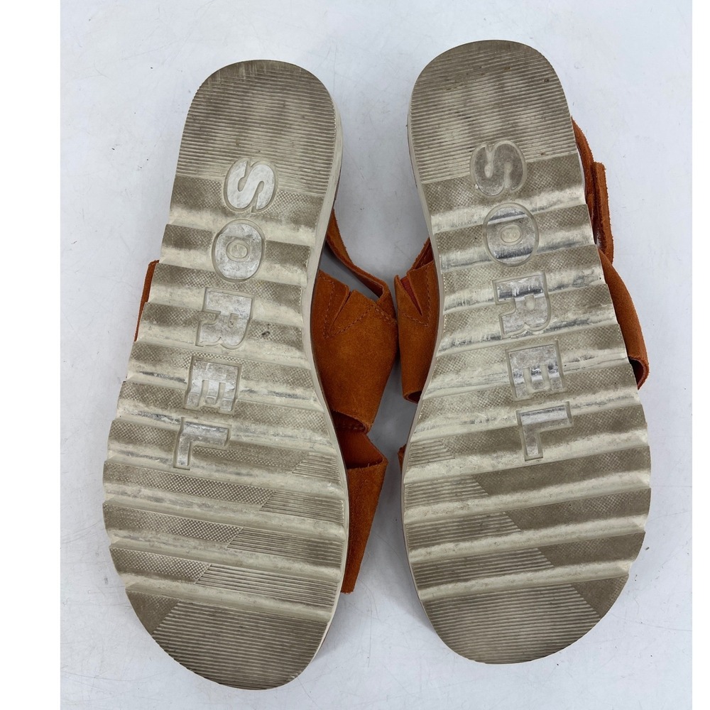 Sorel Ella II Sandal Womens 7 Burnt Orange Excellent Suede Slingback Flat NL4665 - Picture 5 of 7